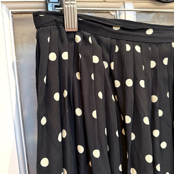 Vintage Jones New York Navy Polka Dot A-Line Midi Skirt Size 12 Pinup Rockabily - Picture 3 of 8